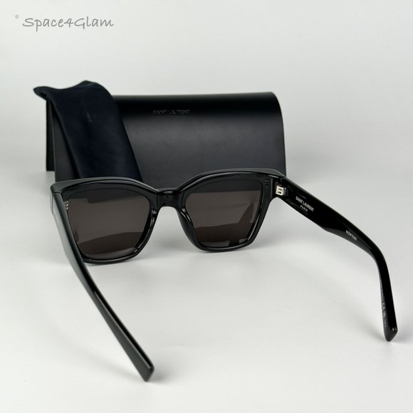 BRAND NEW Saint Laurent SL641 001 Black Cat Eye Unisex Sunglasses - Picture 11 of 13